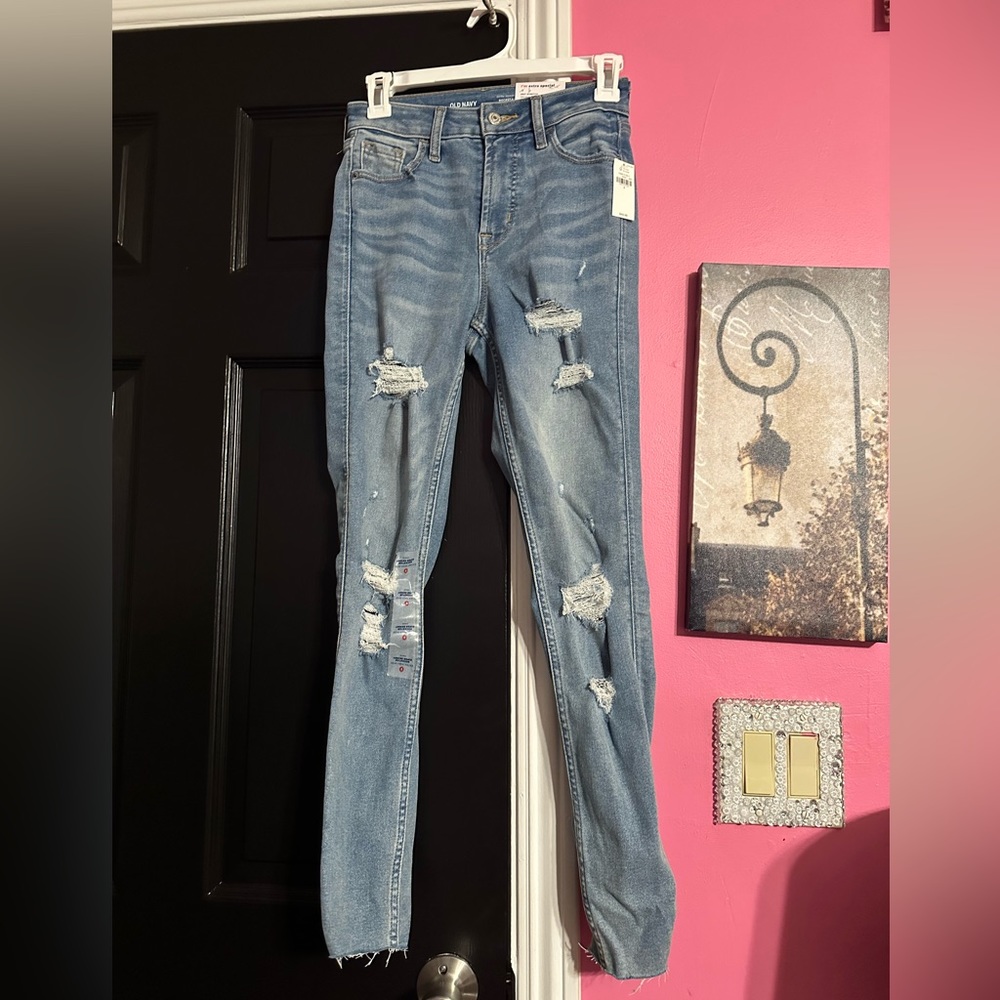 Extra high rise skinny jeans